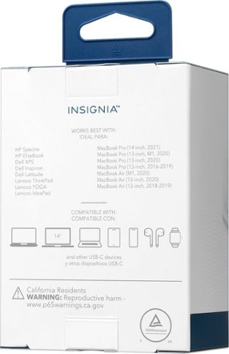 Insignia™ 65W USB-C Compact Wall Charger for MacBook Pro, MacBook Air, and most USB-C Laptops - White BUY IN AUSTRALIA