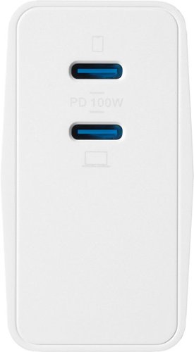 Insignia™ 100W Dual Port USB-C Foldable Compact Wall Charger Kit for MacBook Pro, Smartphone, Tablet, and More - White GLOBAL SHIPPING