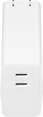 Insignia™ - 100W Dual Port USB-C Compact Wall Charger Kit for MacBook Pro & Other Devices - White