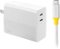 Insignia™ - 100W Dual Port USB-C Foldable Compact Wall Charger Kit for MacBook Pro, Smartphone, and Tablet - White-Front_Standard