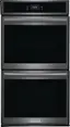 Front. Frigidaire - Gallery 27" Double Electric Wall Oven with Total Convection - Black Stainless Steel.