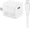 Insignia™ - 20W USB-C Fast Charger Kit for iPhone 14/13/12/11/X/8 series, iPhone SE - White-Front_Standard