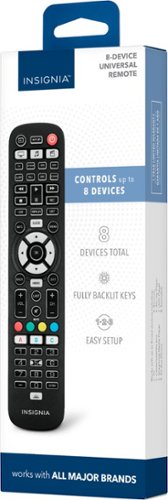 Insignia™ 8-Device Backlit Universal Remote - Black GLOBAL SHIPPING