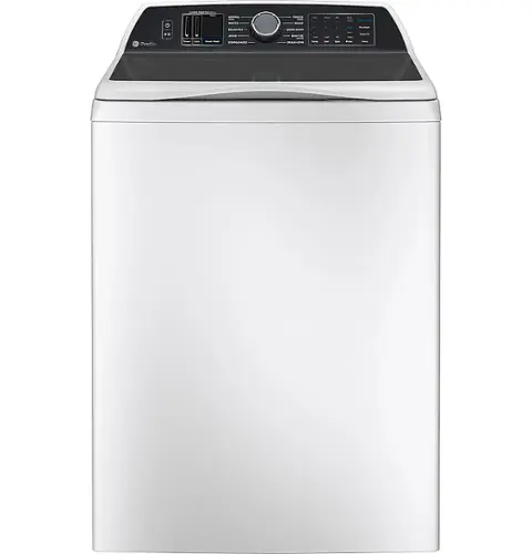 Front. GE Profile - 5.3 Cu Ft High Efficiency Smart Top Load Washer with Smarter Wash Technology, Easier Reach & Direct Drive Motor - White.