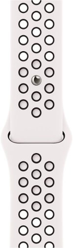 Apple - 45mm Nike Sport Band - S/M - Summit White/Black-Angle_Standard 