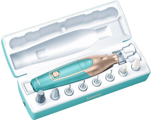 Beurer Rechargeable Manicure/Pedicure Device - Turquoise/Gold WORLDWIDE DELIVERY