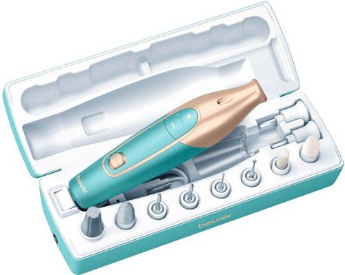 Beurer Rechargeable Manicure/Pedicure Device - Turquoise/Gold GLOBAL SHIPPING