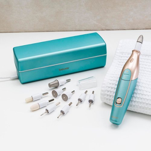 Beurer Rechargeable Manicure/Pedicure Device - Turquoise/Gold SHOP ONLINE