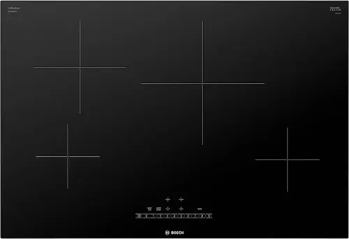 Front. Bosch - 500 Series 30" Built-In Electric Induction Cooktop with 4 elements - Black.