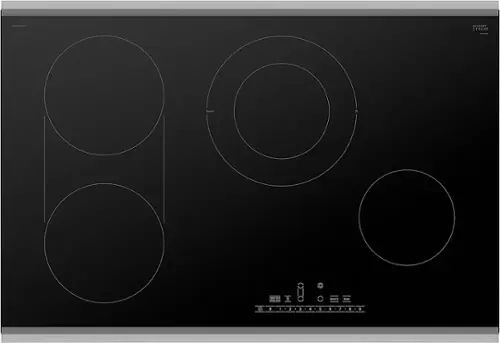 Front. Bosch - 800 Series 30" Built-In Electric Cooktop with 4 elements and Stainless Steel Frame - Black.
