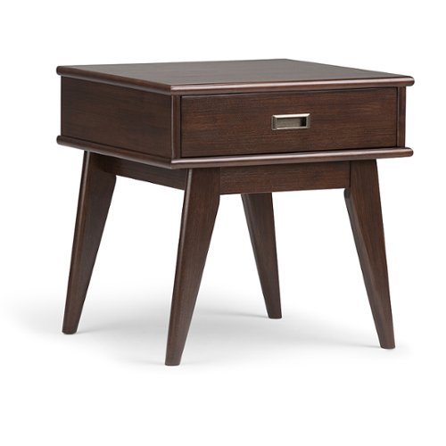 

Simpli Home - Draper Mid Century End Table - Medium Auburn Brown