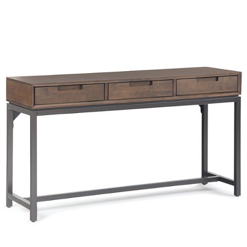 

Simpli Home - Banting Mid Century Wide Console Table - Walnut Brown
