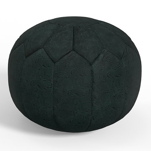 

Simpli Home - Drury Round Pouf - Teal
