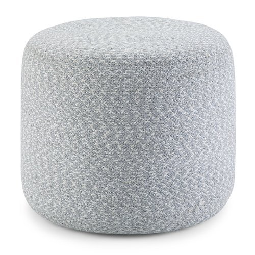 Simpli Home - Bayley Round Braided Pouf - Blue, Natural