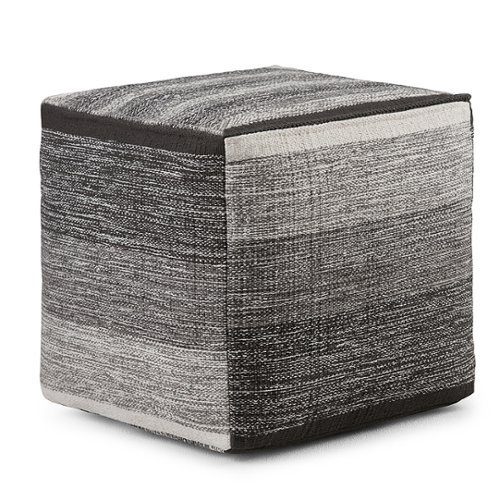 

Simpli Home - Naya Cube Pouf - Patterned Grey Melange