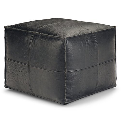 Simpli Home - Bowen Square Pouf - Black