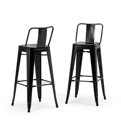 Simpli Home - Rayne 30 inch Metal Bar Stool (Set of 2) - Black