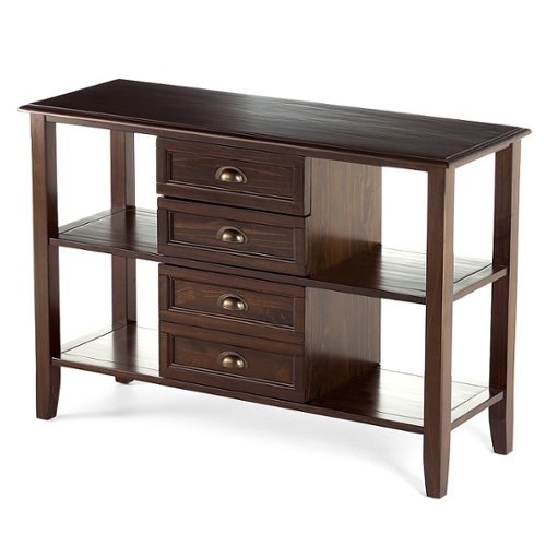 

Simpli Home - Burlington Console Sofa Table - Mahogany Brown