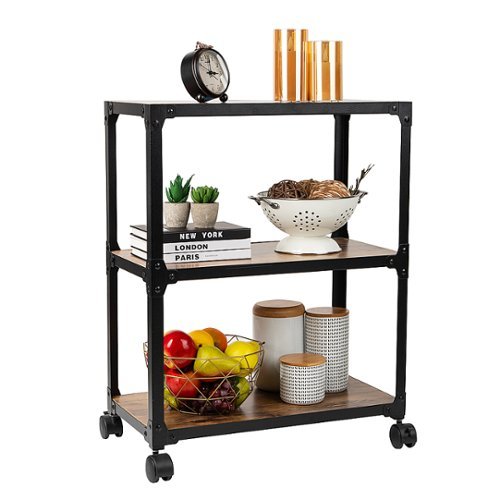 

Mind Reader - 3 Tier Rolling Bar Cart on Wheels