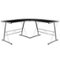 Alamont Home - Ginny L Contemporary Glass Home Office Desk - Black Top/Silver Frame-Front_Standard