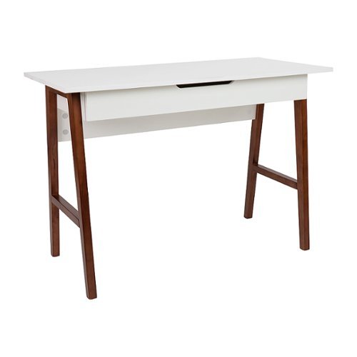 

Flash Furniture - Darla Rectangle Modern Laminate Home Office Desk - White/Walnut