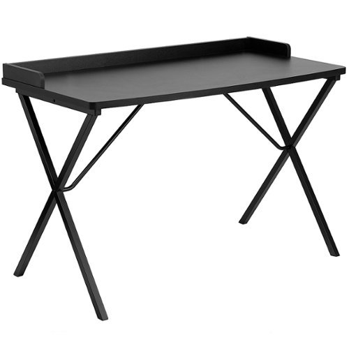 

Flash Furniture - Rectangle Contemporary Laminate Home Office Desk with Raised Back Border - Black
