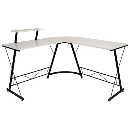 Image of Flash Furniture - Ginny L Contemporary Laminate Home Office Desk - White/Black