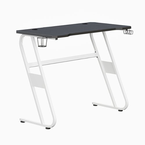 Image of Flash Furniture - Fisher Rectangle Contemporary Laminate Gaming Desk - White