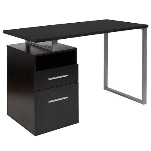 

Flash Furniture - Harwood Rectangle Contemporary Laminate 2-Drawer Home Office Desk - Dark Ash