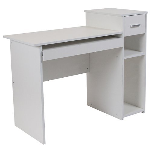

Flash Furniture - Highland Park Rectangle Contemporary Laminate 1-Drawer Home Office Desk - White