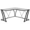 Alamont Home - Singleton L Contemporary Glass Home Office Desk - Clear/Black-Front_Standard