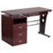 Alamont Home - Joshua Rectangle Contemporary Laminate 3-Drawer Home Office Desk - Mahogany-Front_Standard