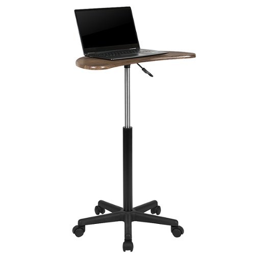 

Flash Furniture - Eve Half-Round Contemporary Laminate Laptop Desk - Rustic Walnut