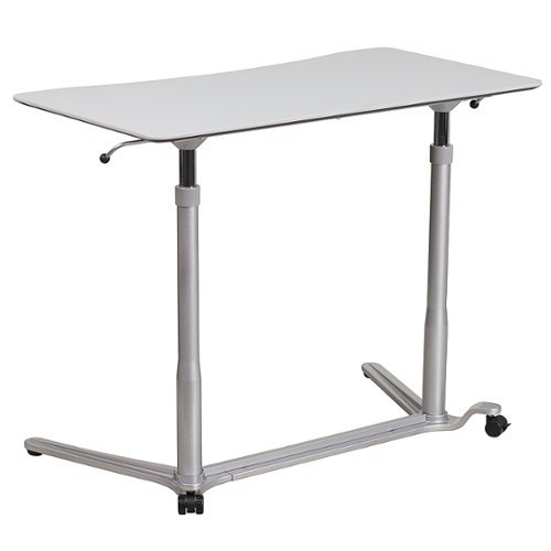 Flash Furniture - Sit-Down, Stand-Up Computer Ergonomic Desk with 37.375''W Top (Adjustable Range 29'' - 40.75'') - Light Gray