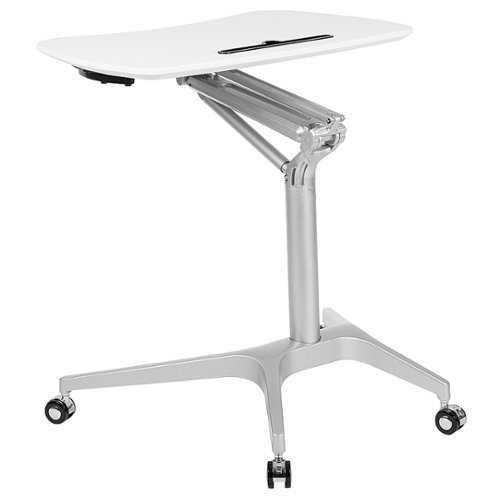 

Flash Furniture - Gia Rectangle Contemporary Laminate Sit and Stand Desk - White