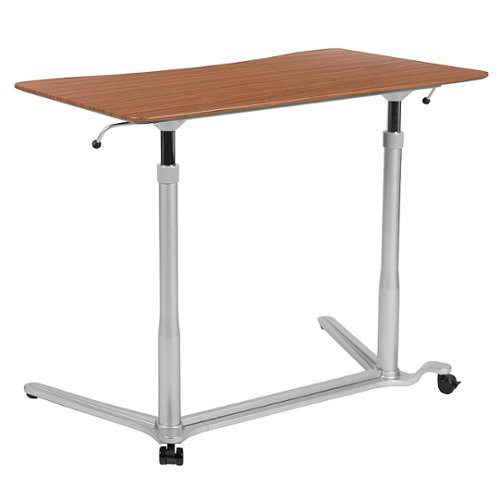 Flash Furniture - Sit-Down, Stand-Up Computer Ergonomic Desk with 37.375"W Top (Adjustable Range 29" - 40.75") - Cherry