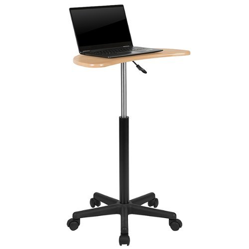 Flash Furniture - Sit to Stand Mobile Laptop Computer Desk - Maple