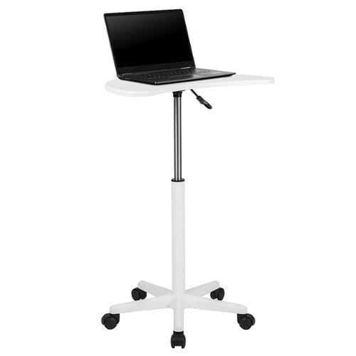 Flash Furniture - Sit to Stand Mobile Laptop Computer Desk - White