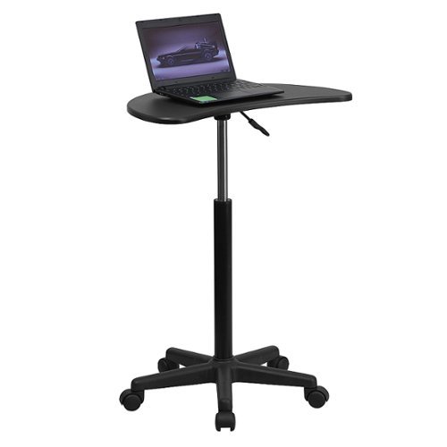 Photos - Office Desk Flash Furniture  Eve Half-Round Contemporary Laminate Laptop Desk - Black 