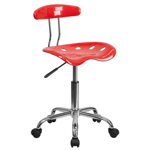 Flash Furniture - Swivel Task Chair | Adjustable Swivel Chair for Desk and Office with Tractor Seat - Cherry Tomato