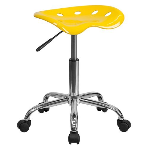 Flash Furniture - Vibrant Tractor Seat and Chrome Stool - Yellow