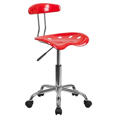 Flash Furniture - Swivel Task Chair | Adjustable Swivel Chair for Desk and Office with Tractor Seat - Red