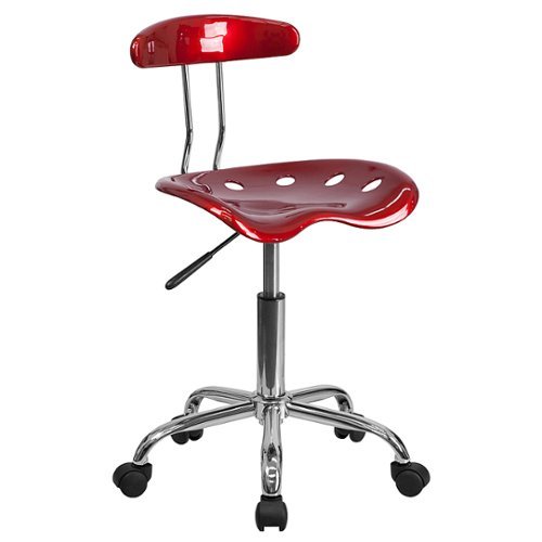 Flash Furniture - Swivel Task Chair | Adjustable Swivel Chair for Desk and Office with Tractor Seat - Wine Red