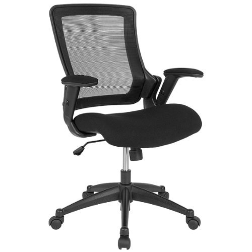 Flash Furniture - Mid-Back Mesh Executive Swivel Office Chair with Molded Foam Seat and Adjustable Arms - Black