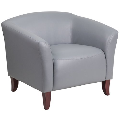 Flash Furniture - Hercules Imperial  Contemporary Leather/Faux Leather Reception Chair - Gray