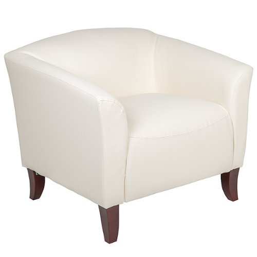 Flash Furniture - Hercules Imperial Series LeatherSoft Chair with Cherry Wood Feet - Ivory