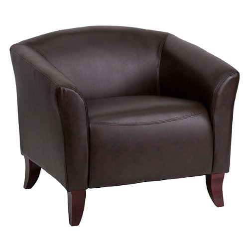 Flash Furniture - Hercules Imperial Series LeatherSoft Chair with Cherry Wood Feet - Brown