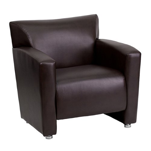 Flash Furniture - Hercules Majesty Series LeatherSoft Chair with Extended Panel Arms - Brown