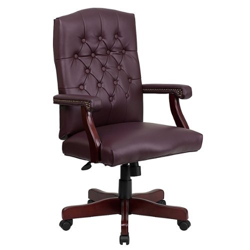 Flash Furniture - Martha Washington Executive Swivel Office Chair with Arms - Burgundy LeatherSoft