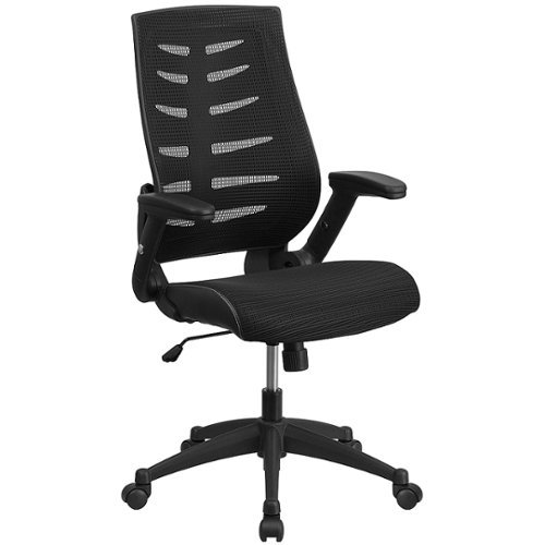 Flash Furniture - High Back Designer Mesh Executive Swivel Ergonomic Office Chair with Height Adjustable Flip-Up Arms - Black